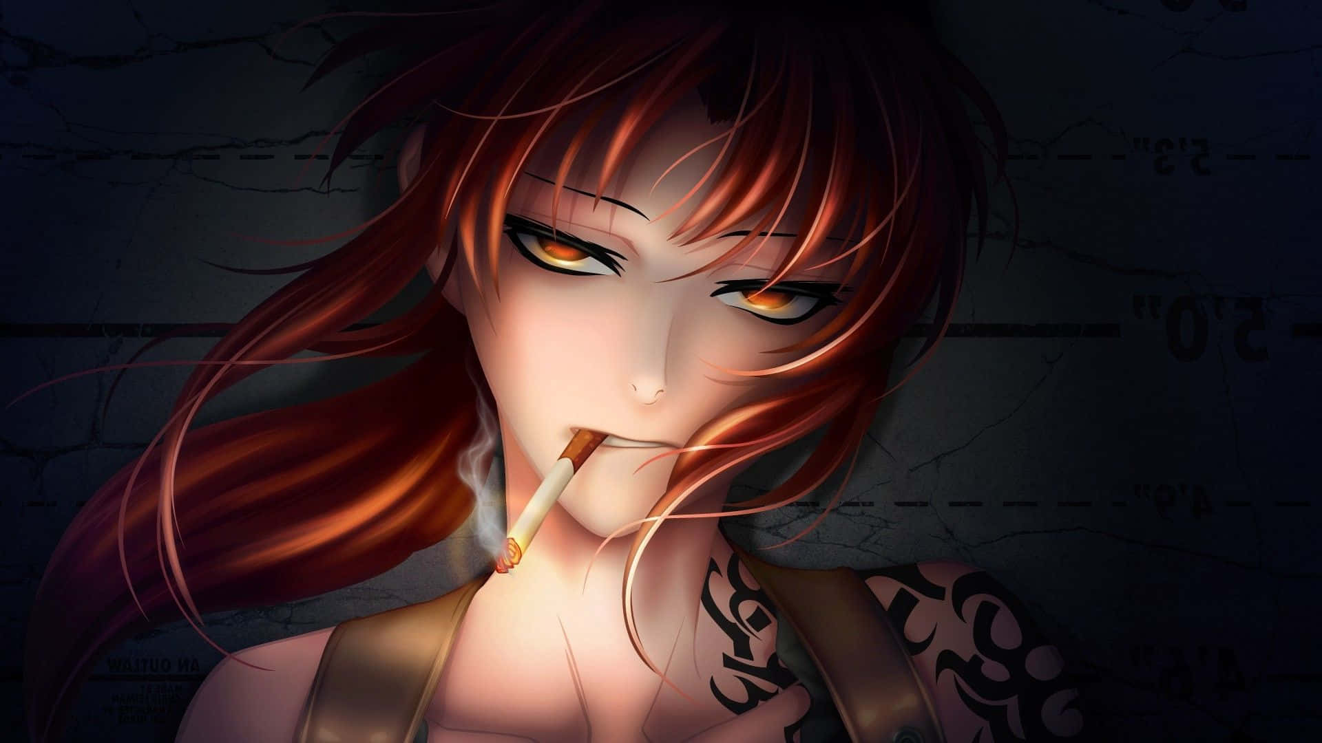 Badass Anime Smoking Revy Background