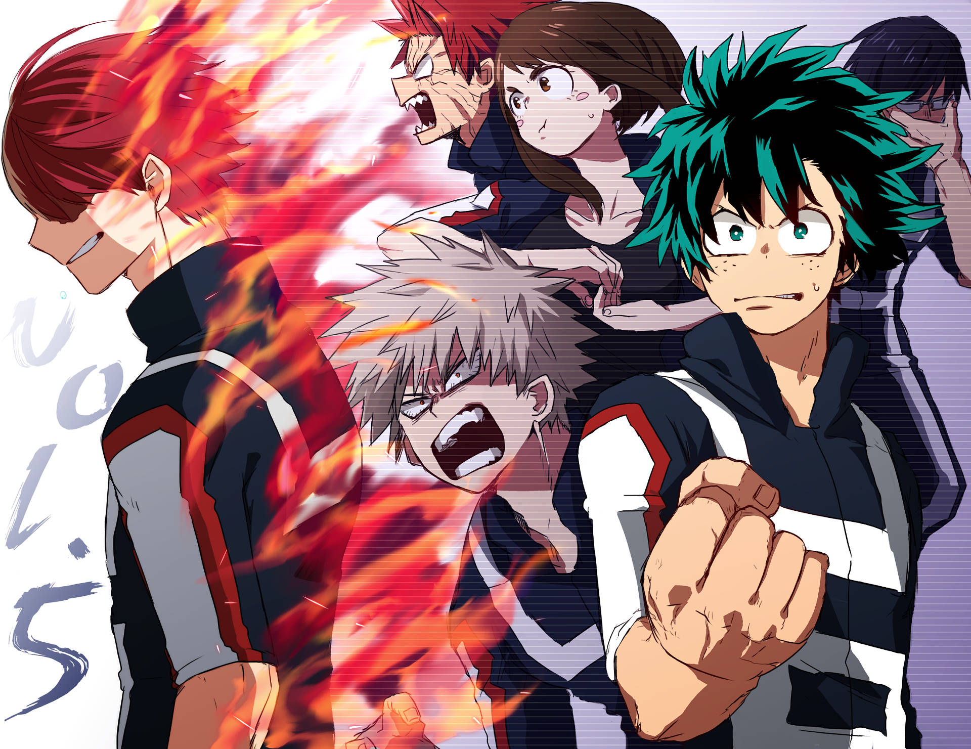 Badass Deku X Todoroki X Bakugou Background