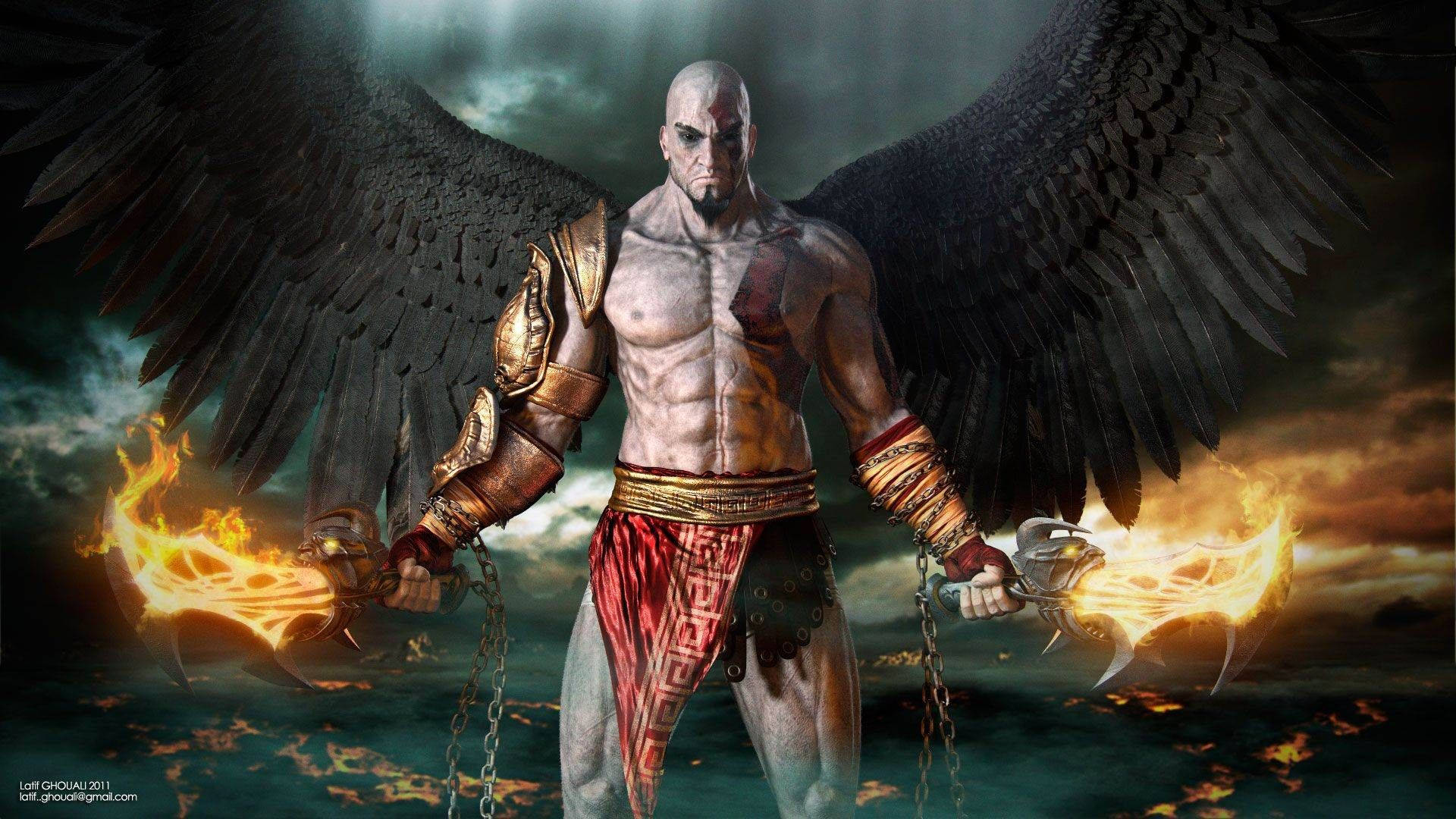 Badass Kratos God Of War Background