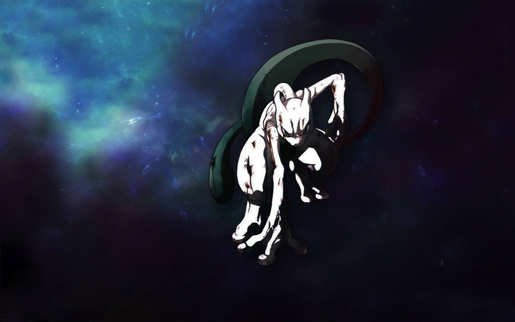 Badass Shiny Mewtwo In Space Background