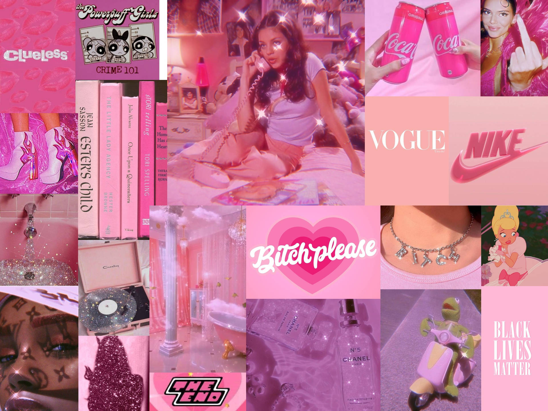 Baddie Aesthetic Collage Pink Theme