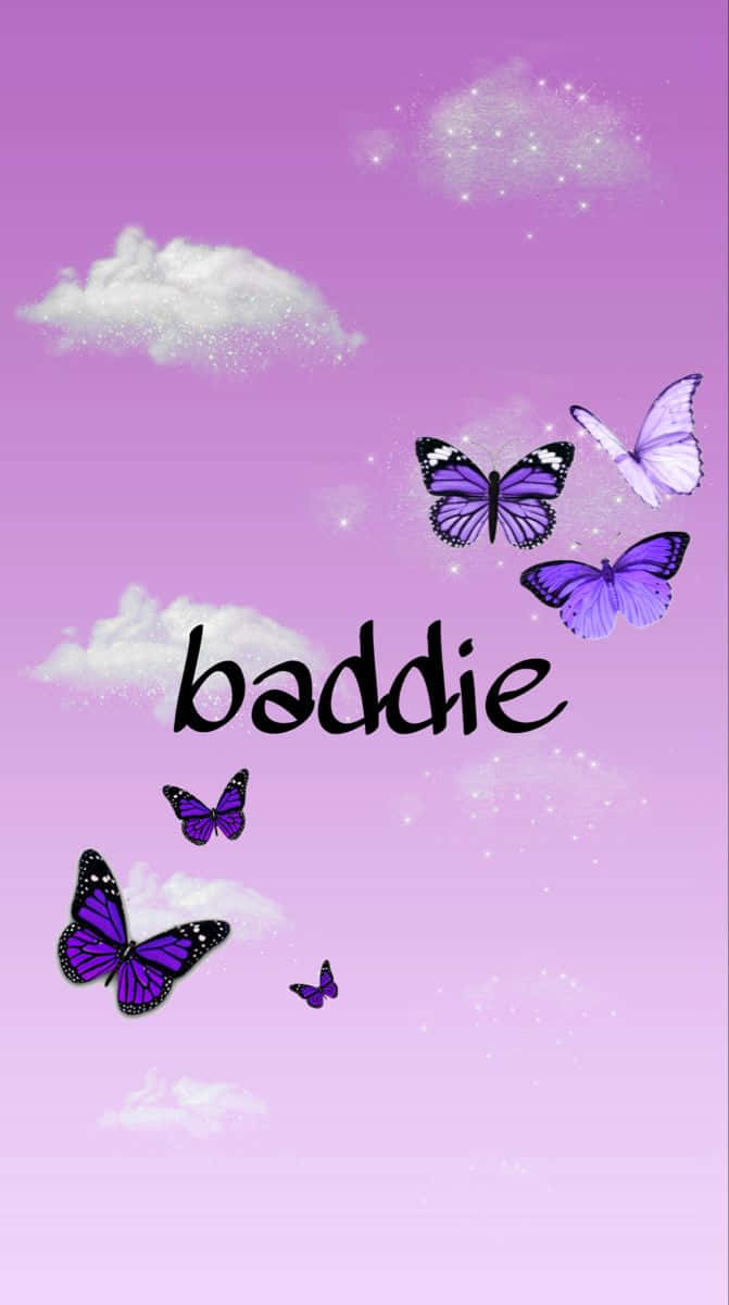 Baddie - Purple Butterflies Background