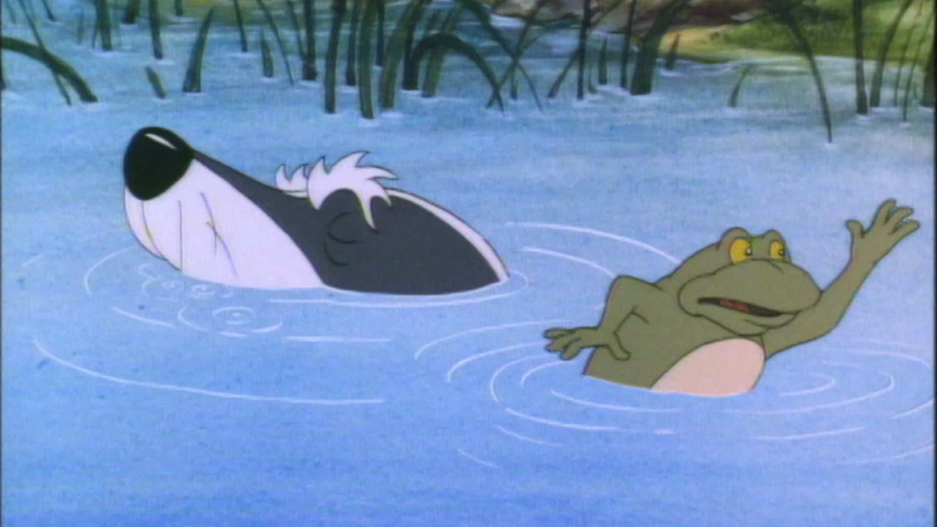 Badger And Frog From The Animals Of Farthing Wood Background