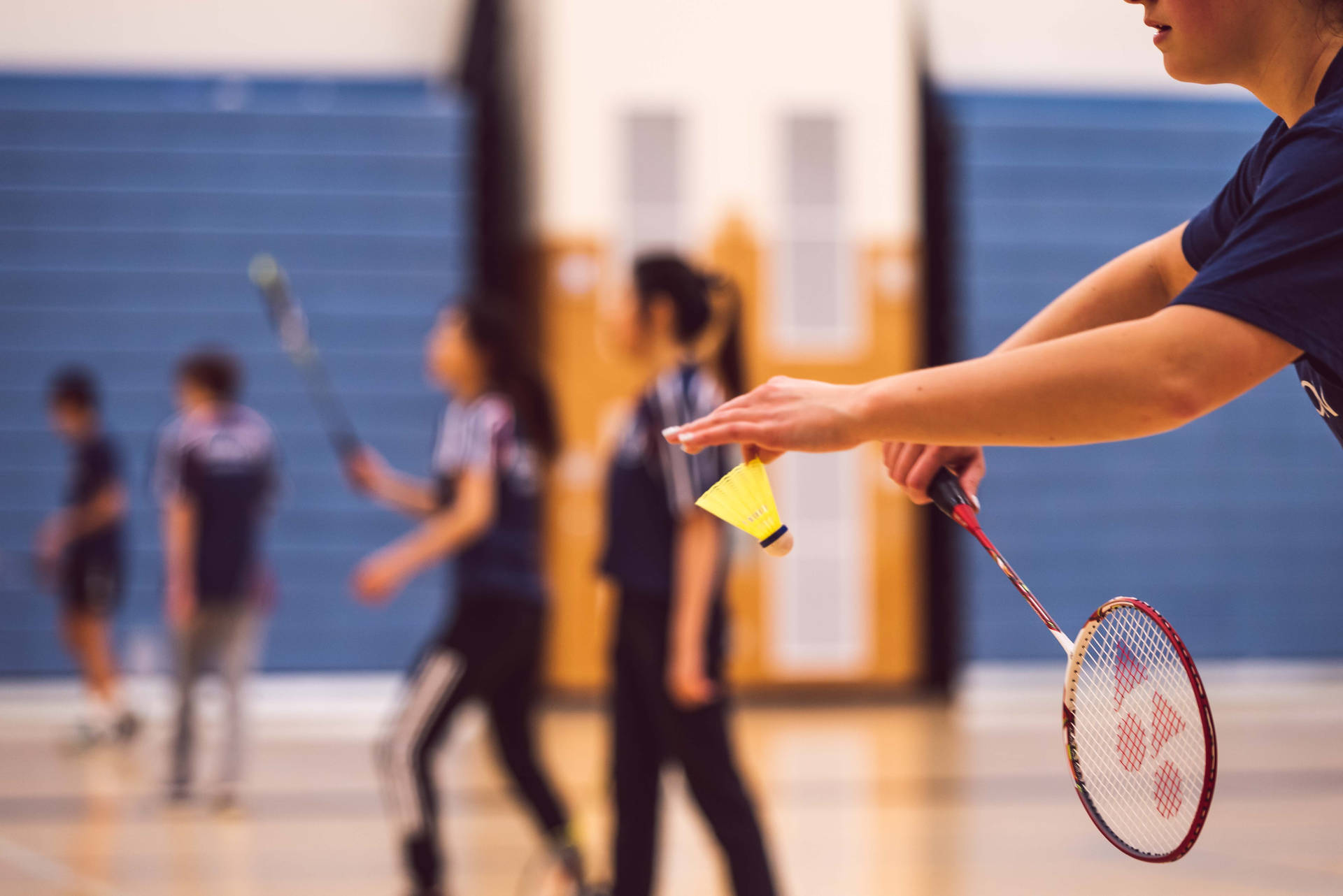 Badminton Match In Physical Education Background