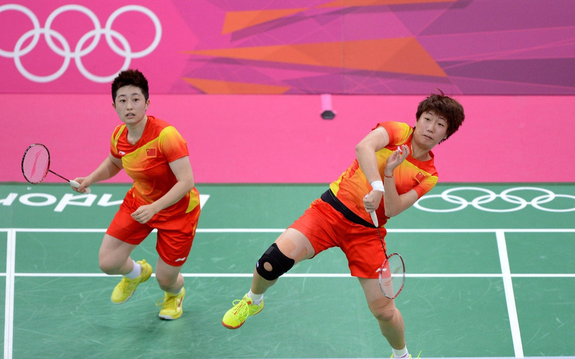 Badminton Players Of China Background