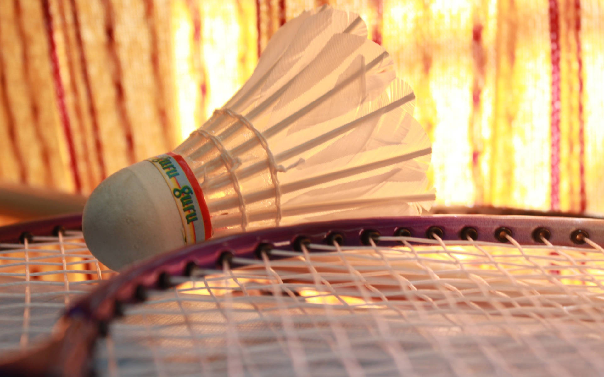 Badminton Racket And Shuttlecock Microphotography Background