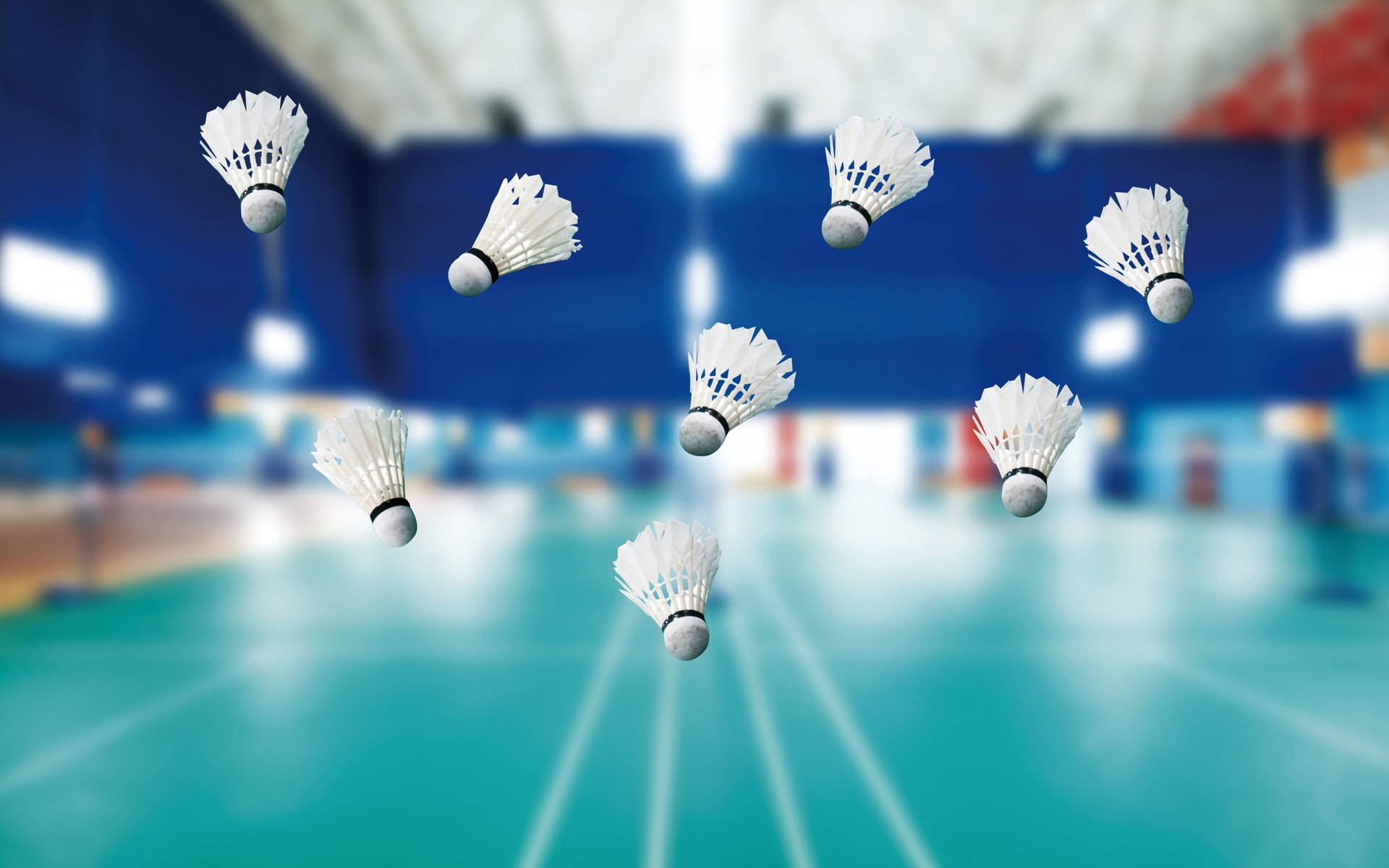 Badminton Shuttlecocks In Midair