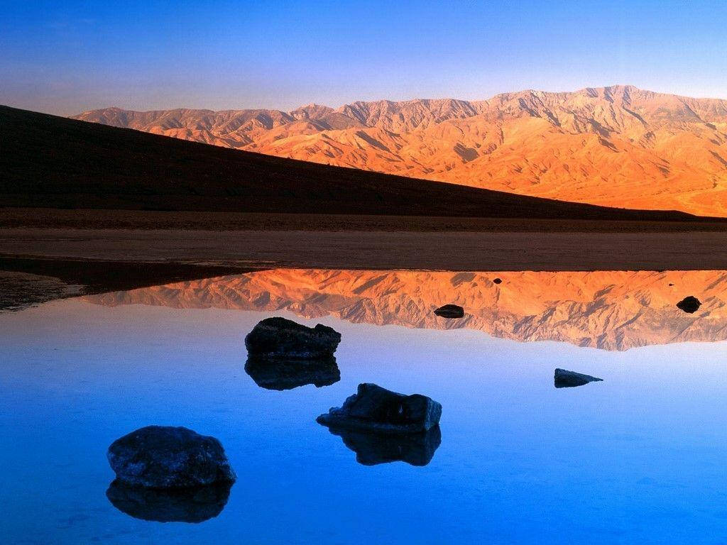 Badwater Basin With Water Death Valley