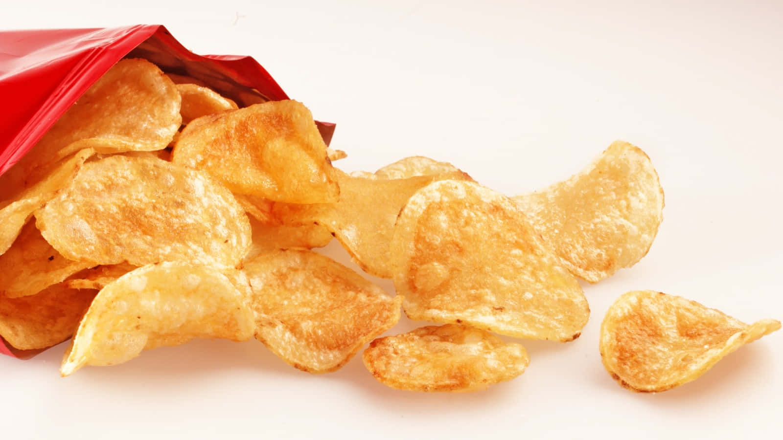 Bag Of Crispy Potato Chips Background