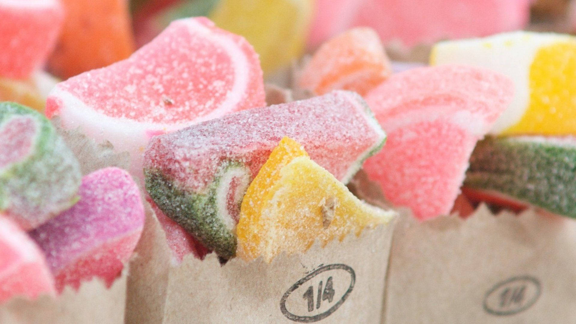 Bags Of Sugar Candy Treats In Multicolor