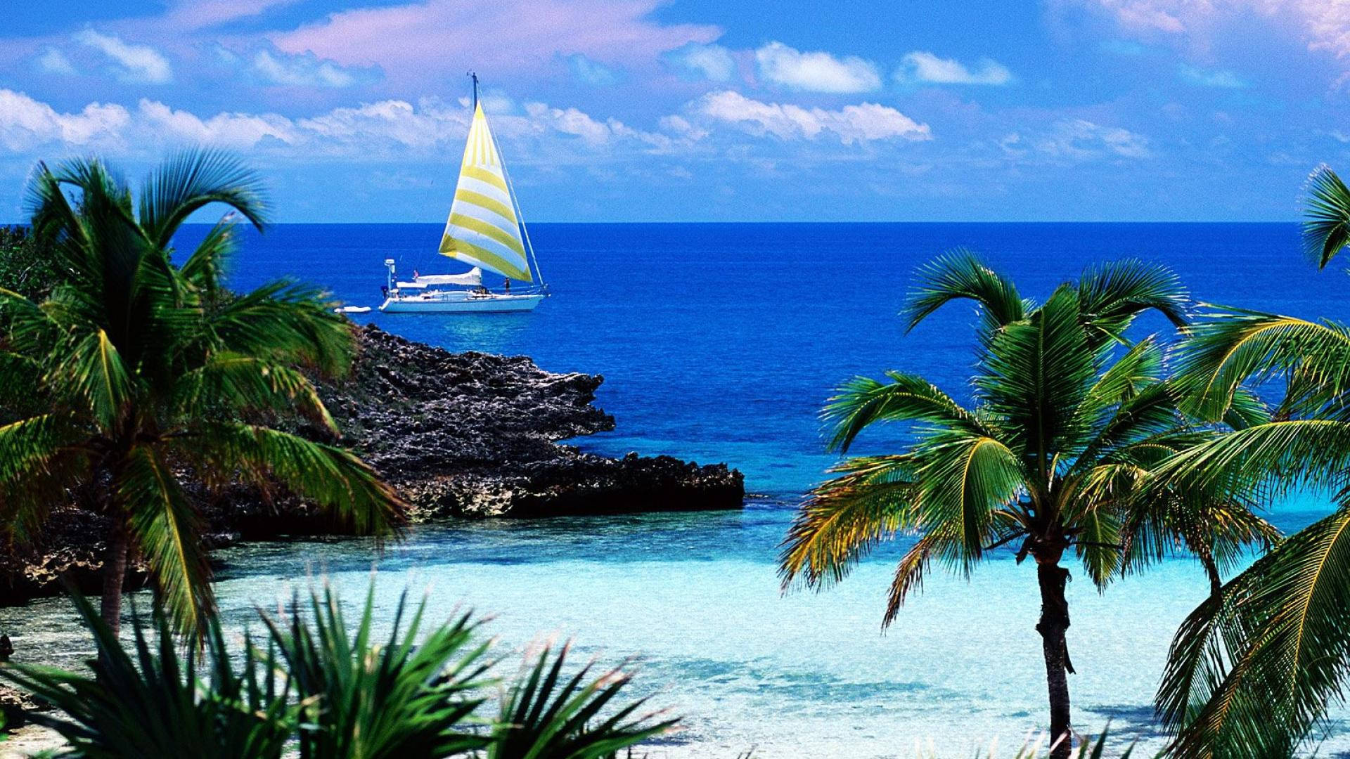 Bahamas Blue Island Background