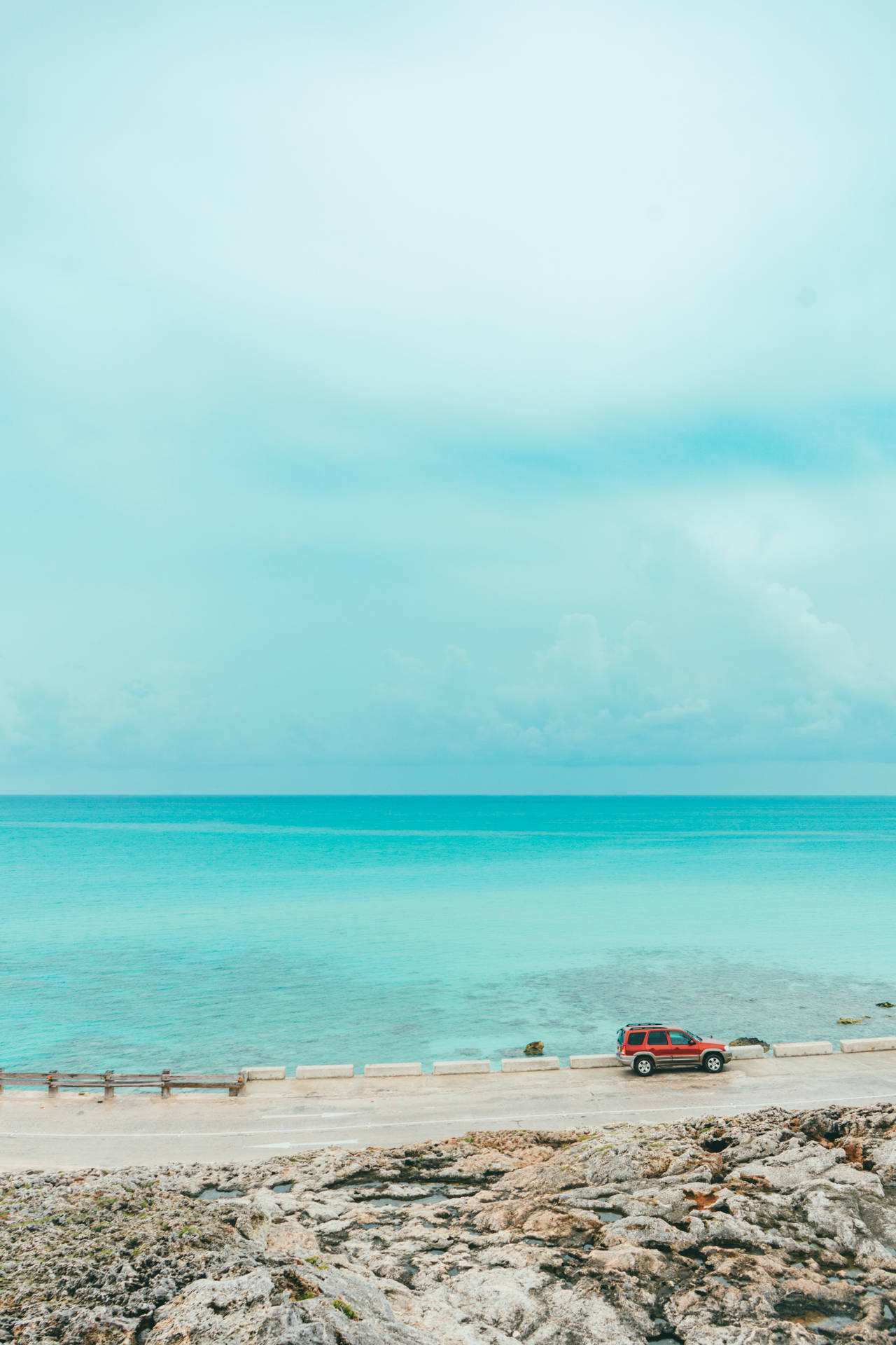 Bahamas Pastel Blue Ocean Background