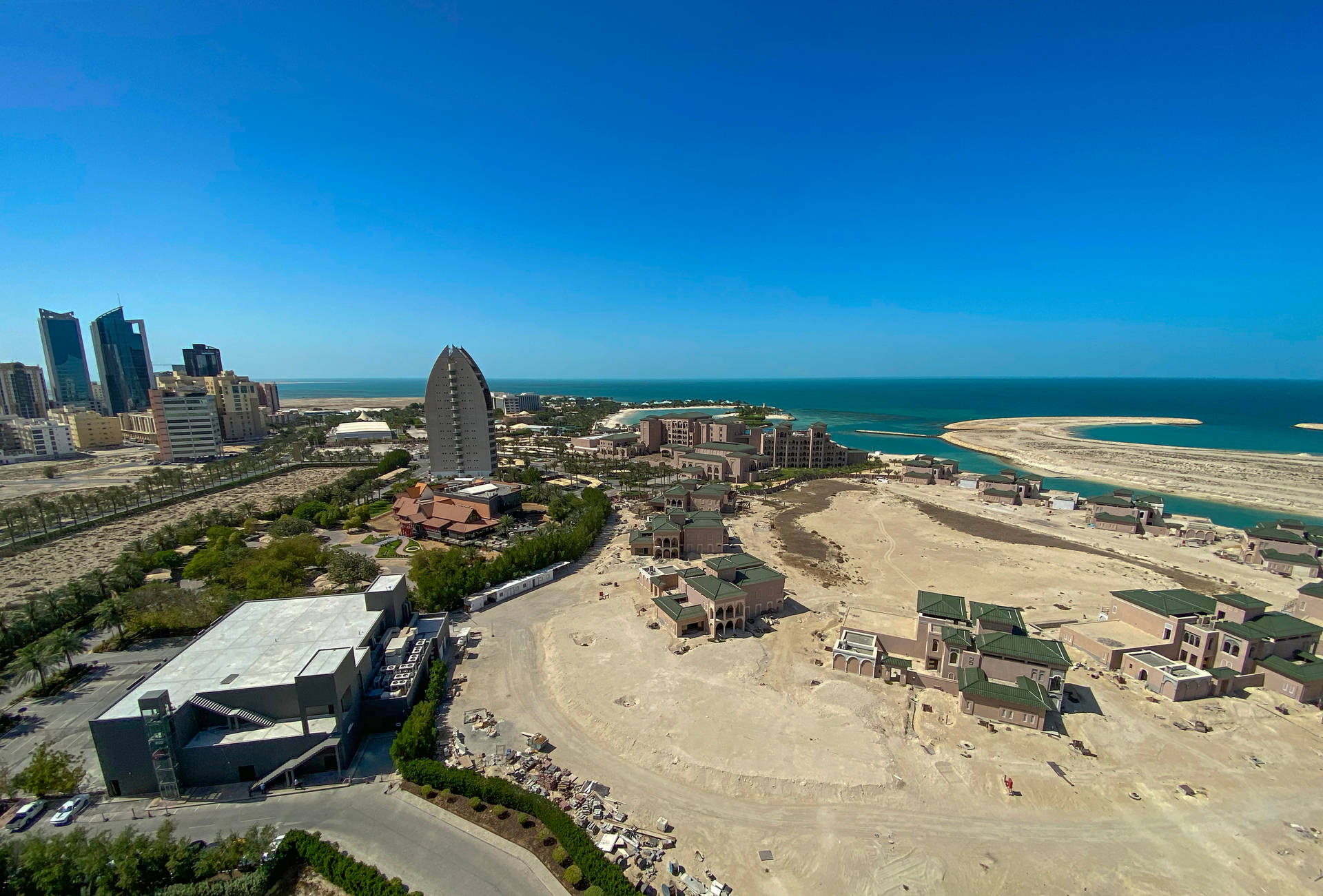 Bahrain City Aerial View Background