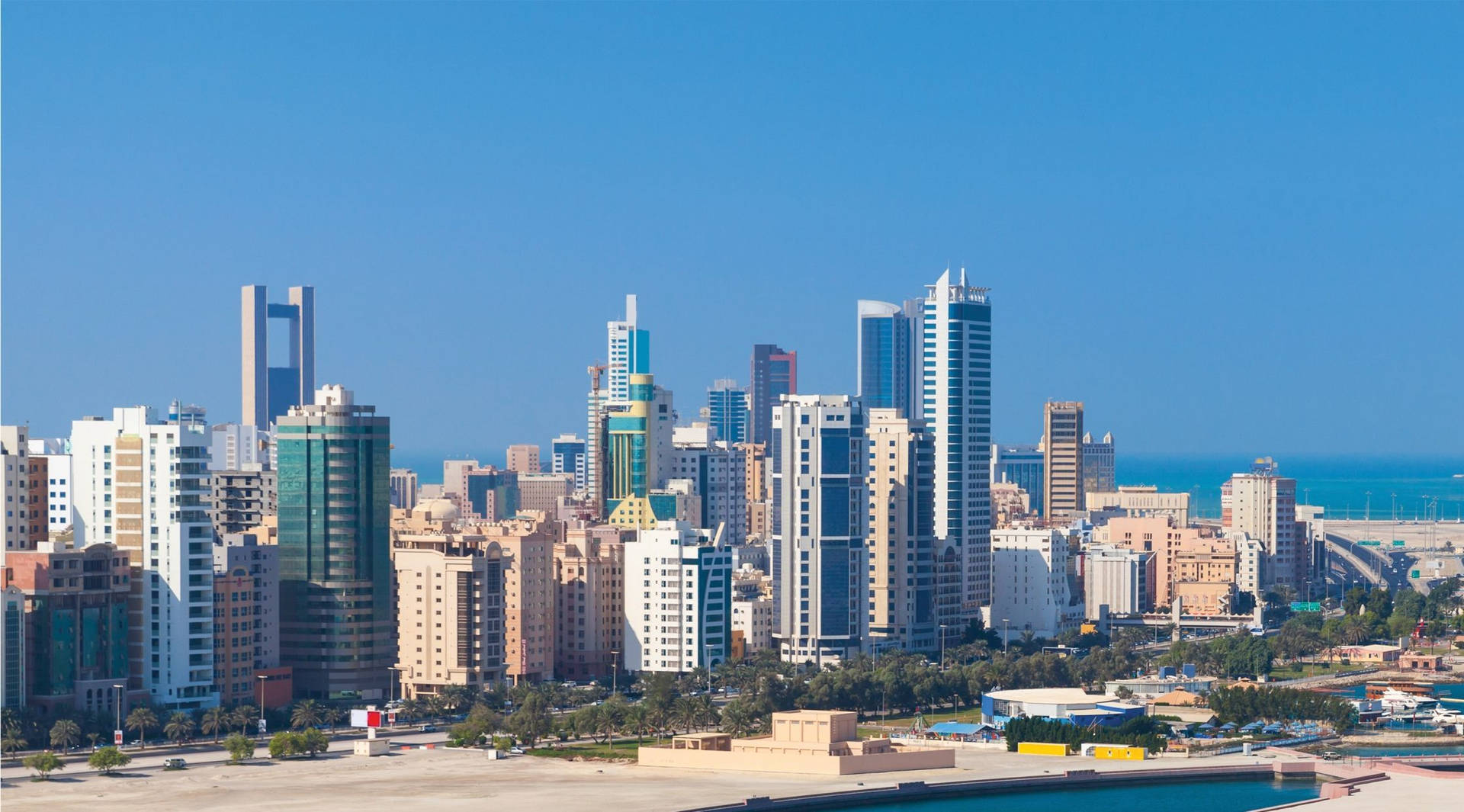 Bahrain City Skyline Background