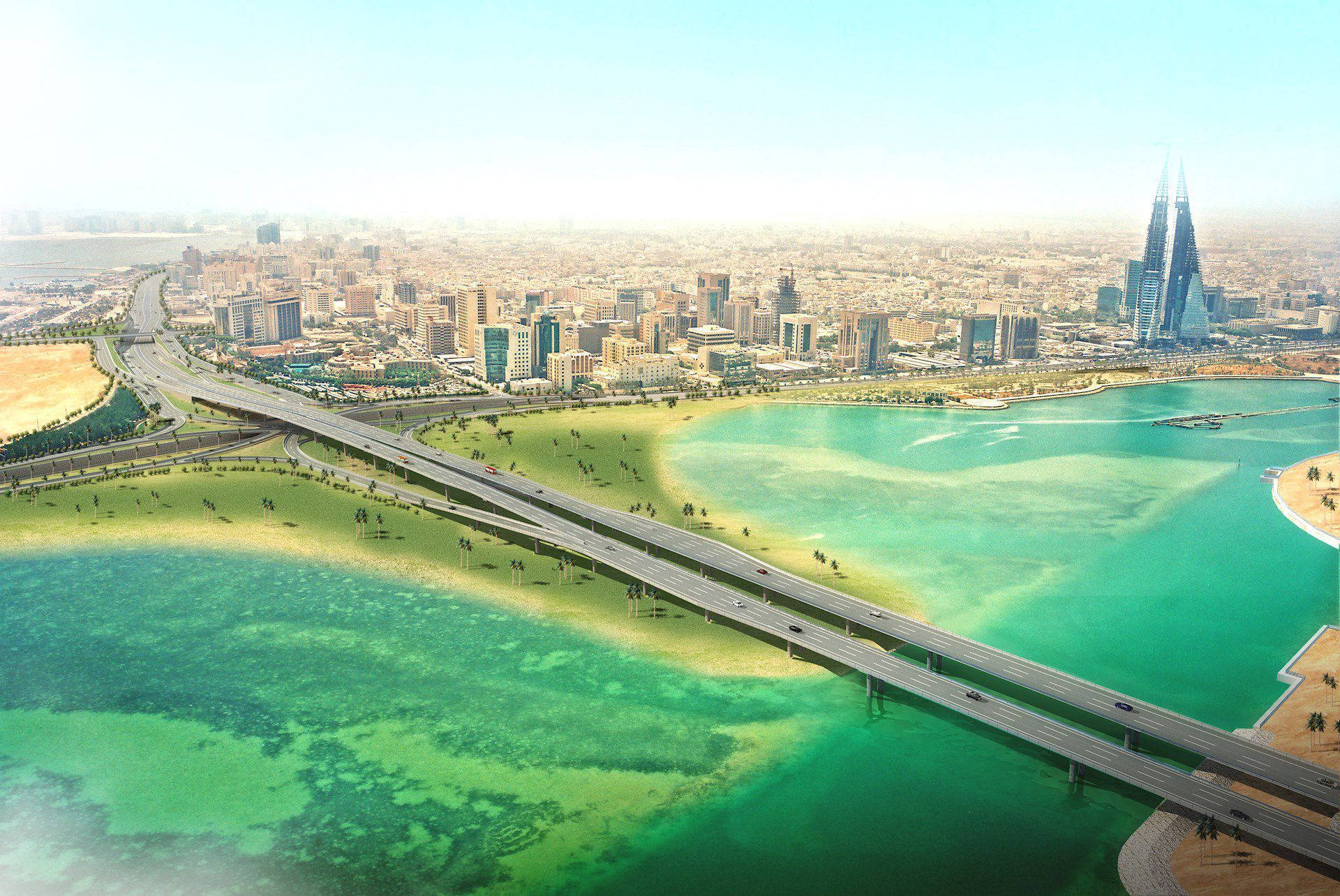 Bahrain Manama Causeway Background