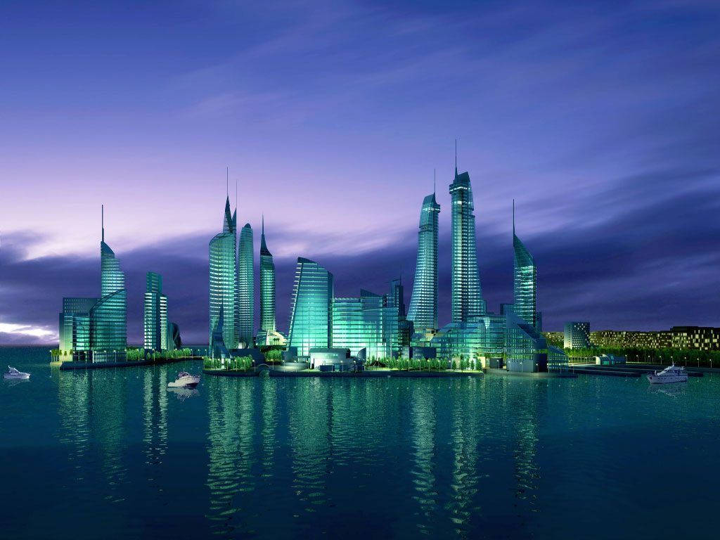 Bahrain Manama Skyline Background