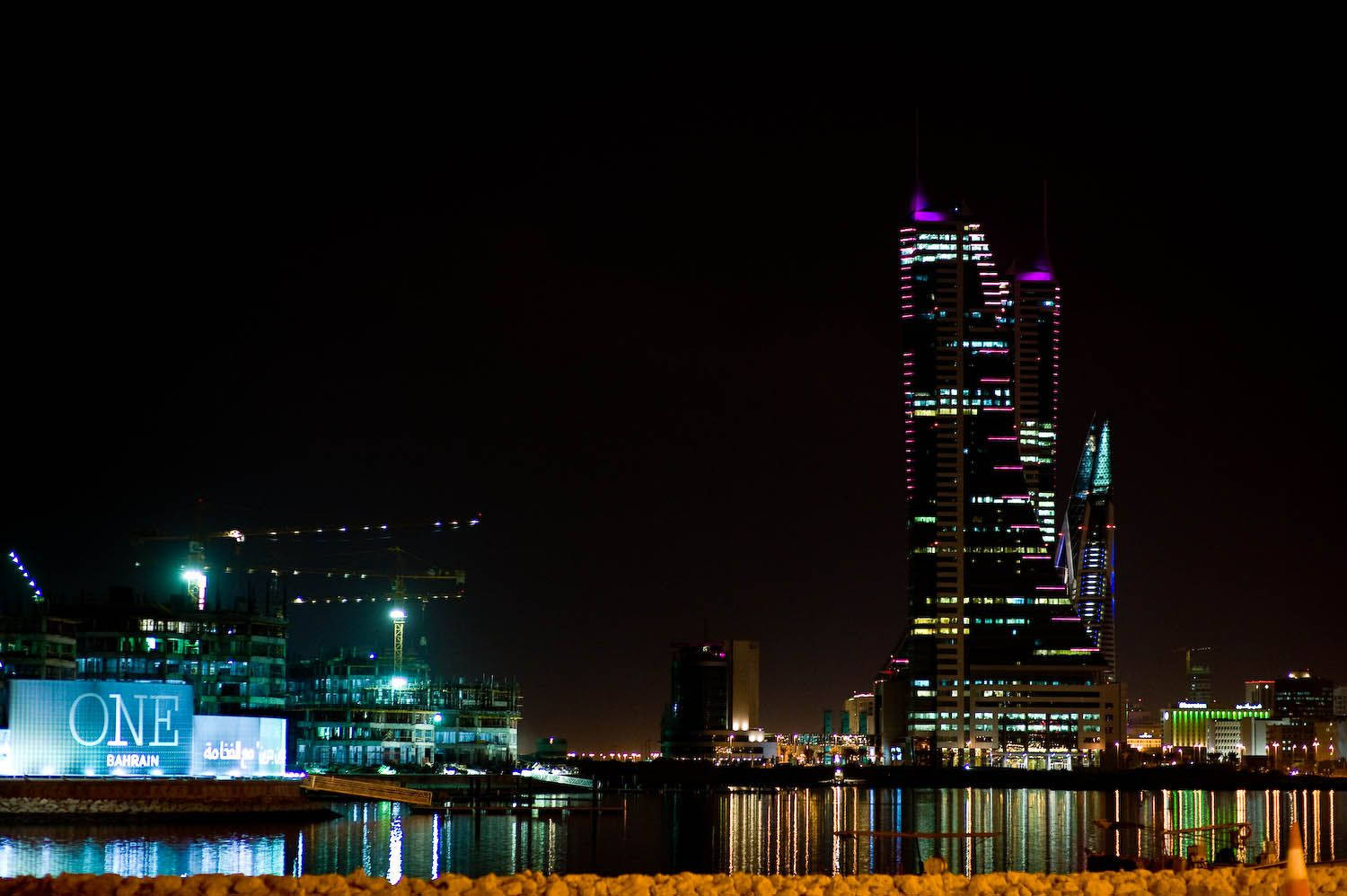 Bahrain Night Skyline Background