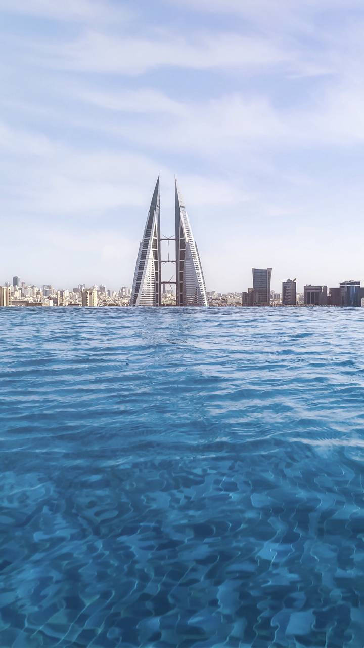 Bahrain Rooftop Pool Background