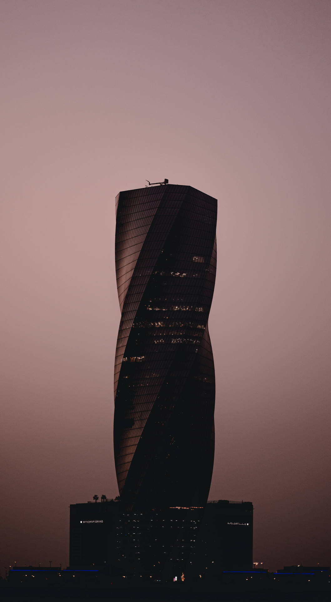 Bahrain United Tower Silhouette Background