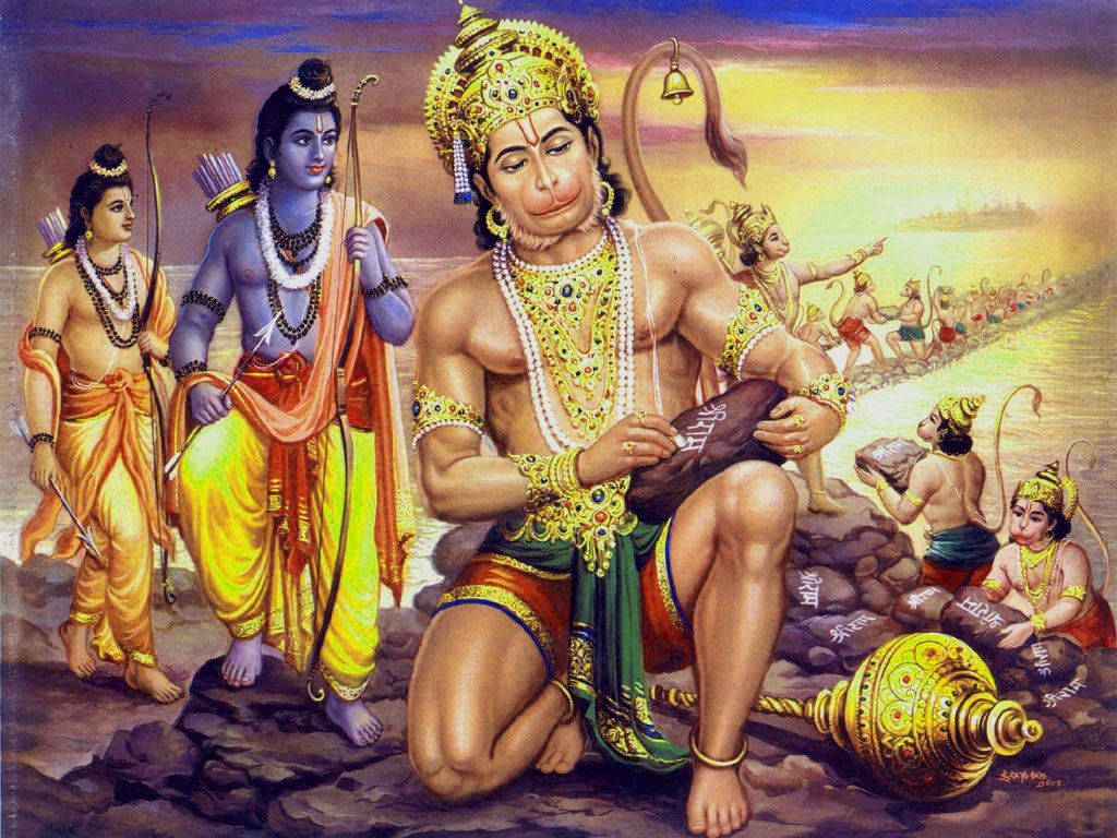 Bajrang Dal's Hanuman With Companions Hd Background