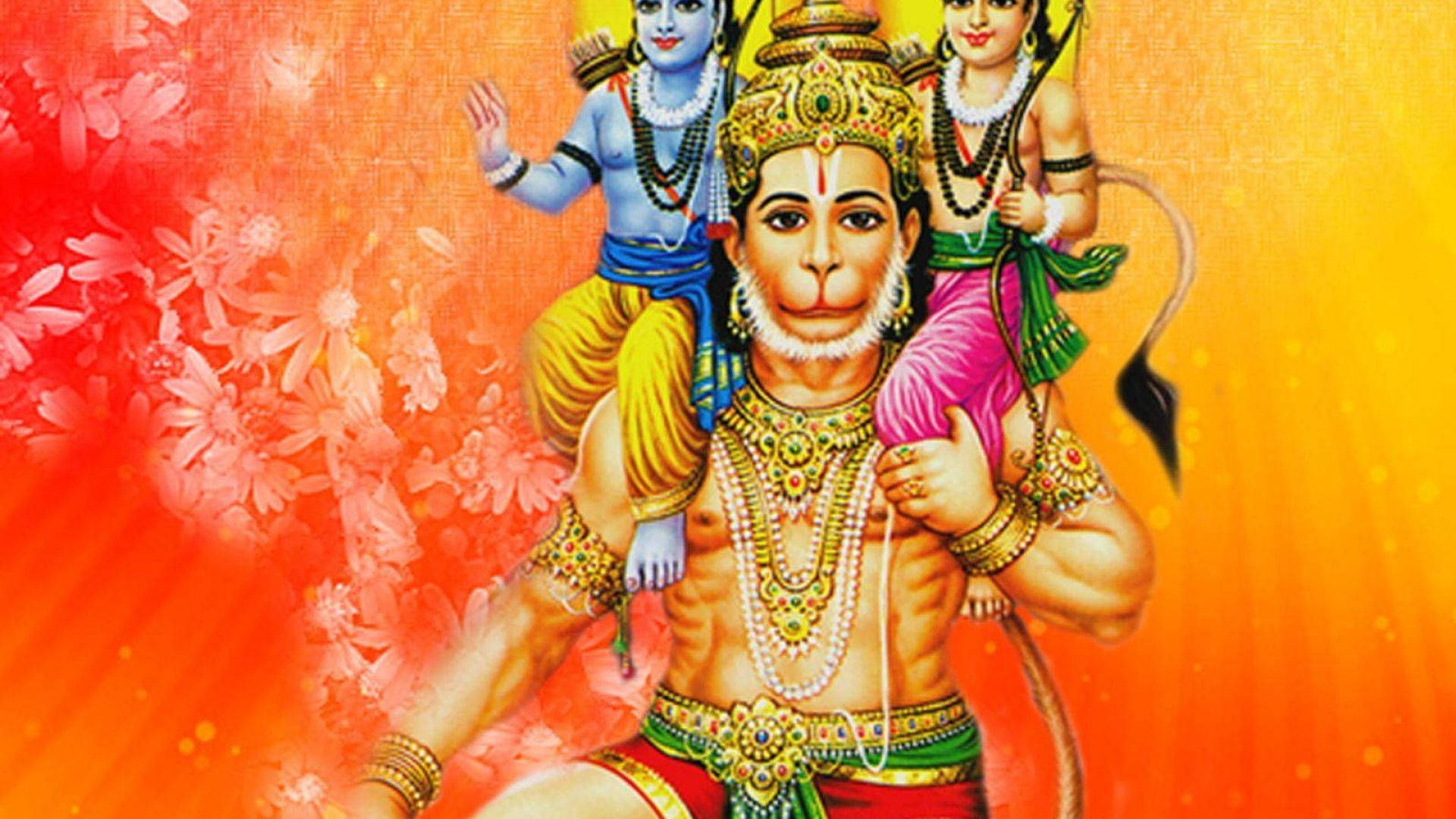 Bajrang Dal's Hanuman With Kids Hd Background