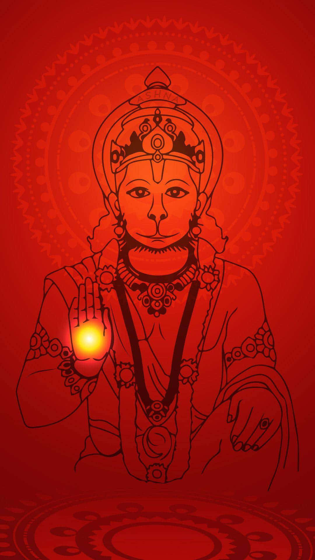 Bajrangbali Hanuman Red Background Background