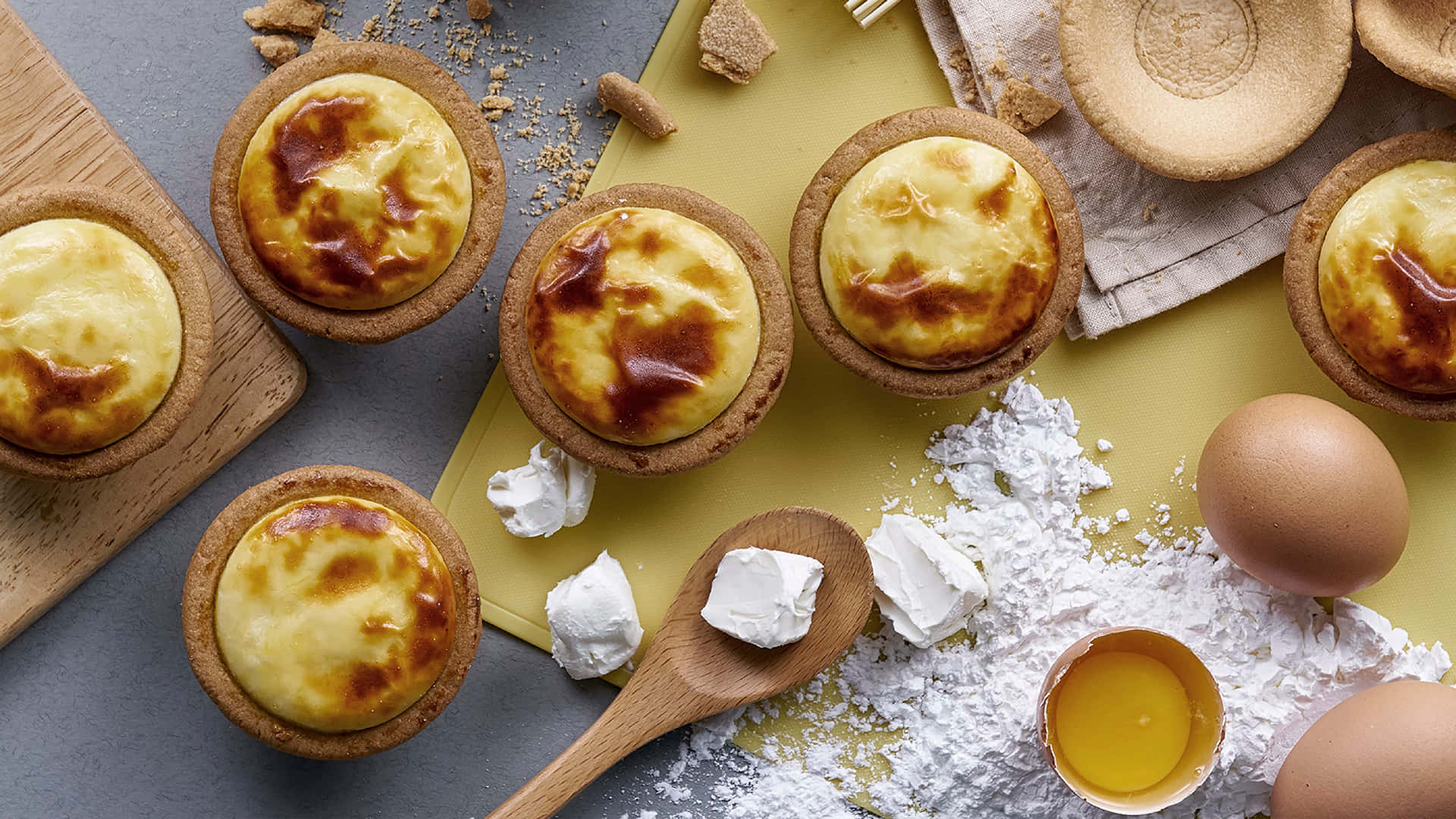 Baked Custard Tarts Background
