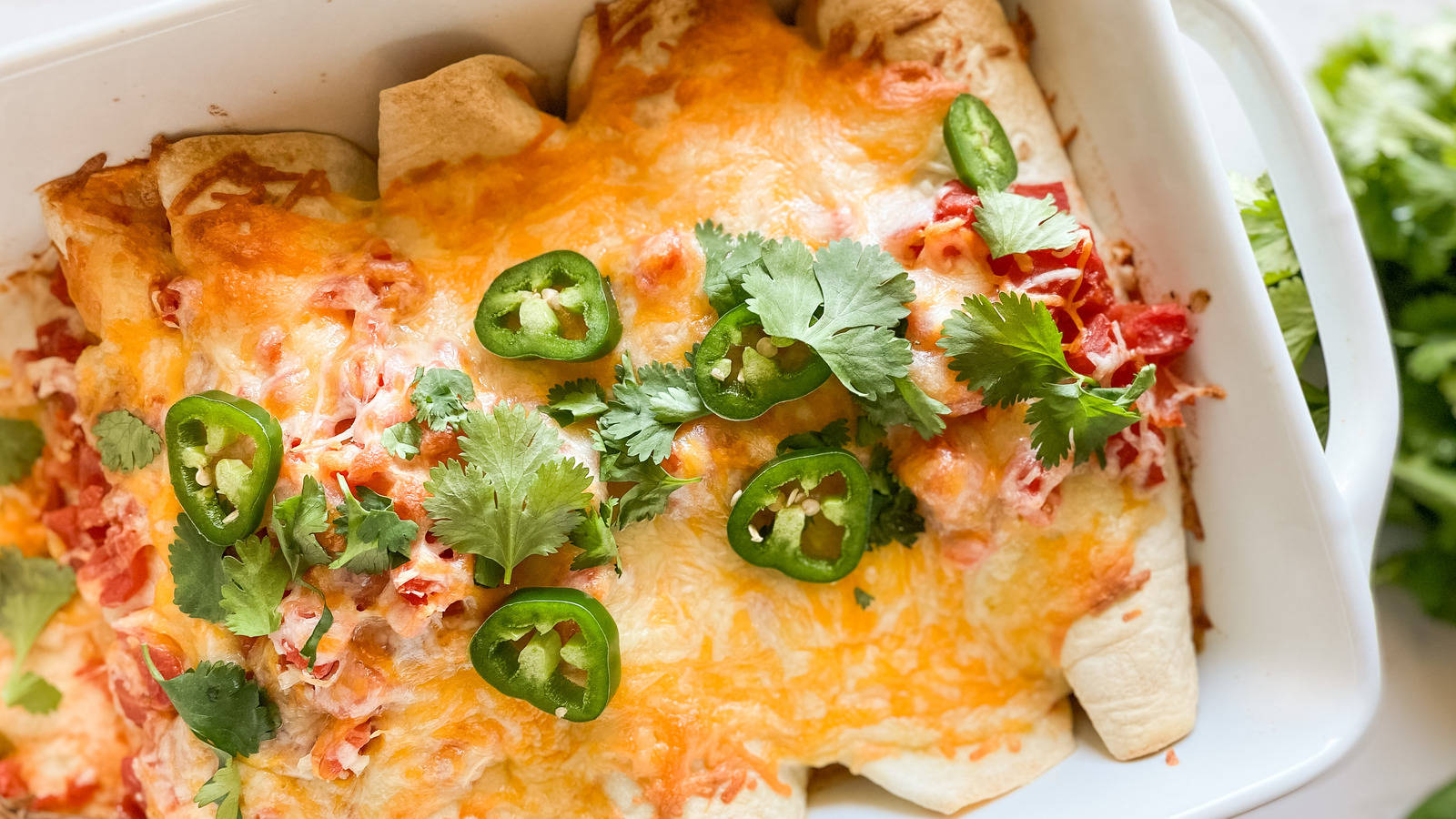 Baked Enchiladas With Savory Sauce Background