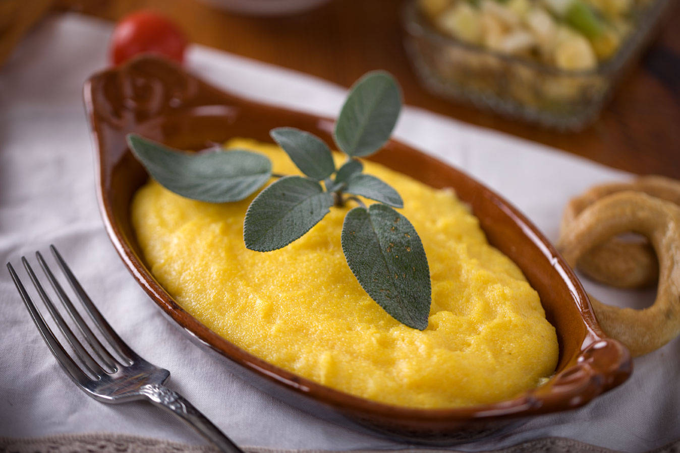 Baked Polenta Cornmeal Background