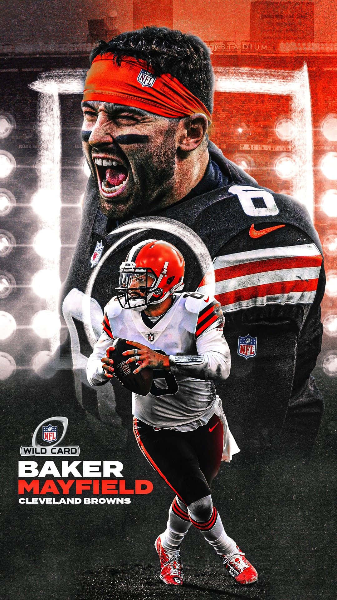 Baker Mayfield Double Exposure Art Background