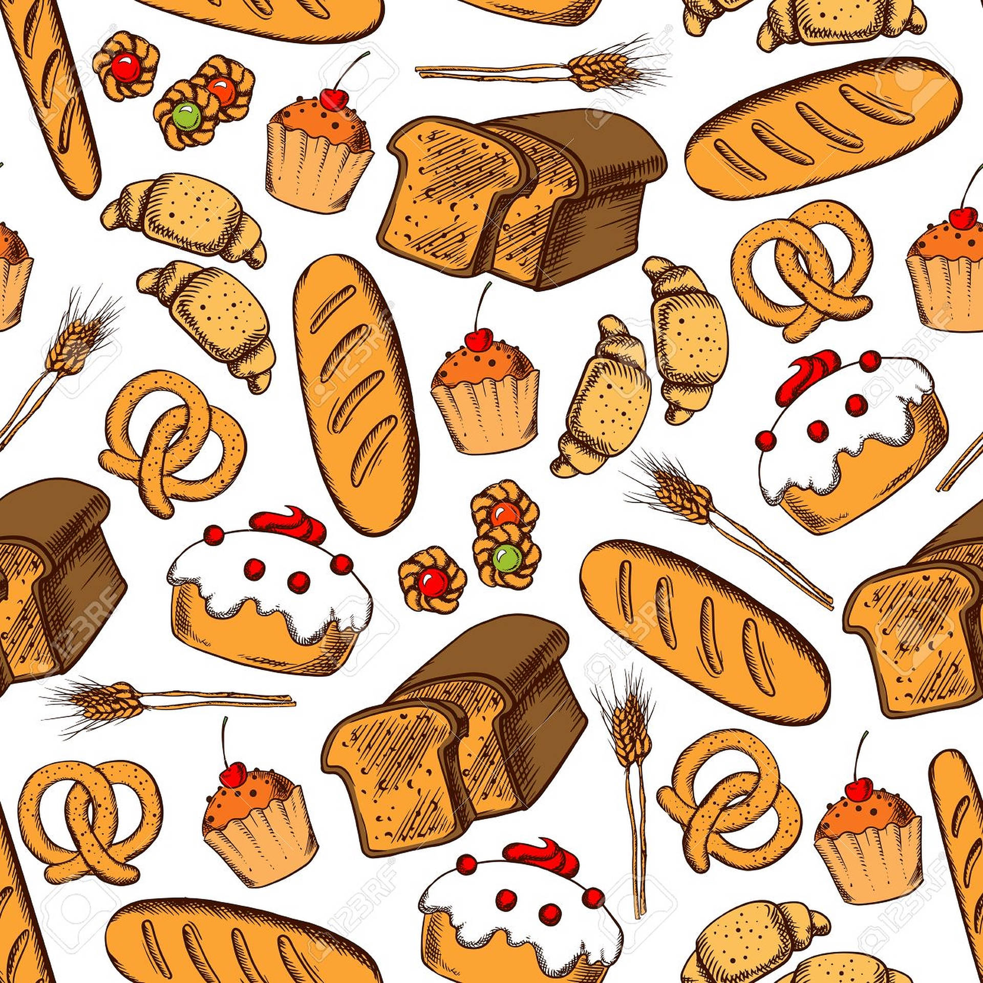 Bakery Artistic Pattern Background