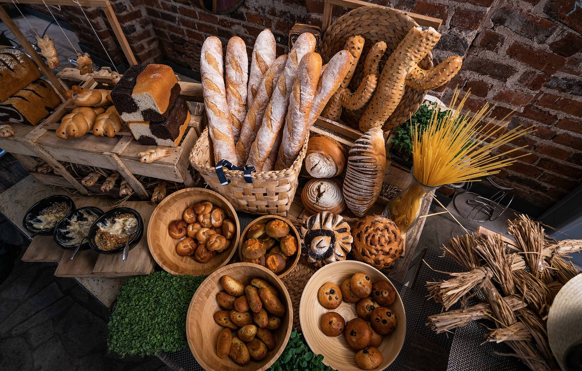 Bakery Bread Basket Background