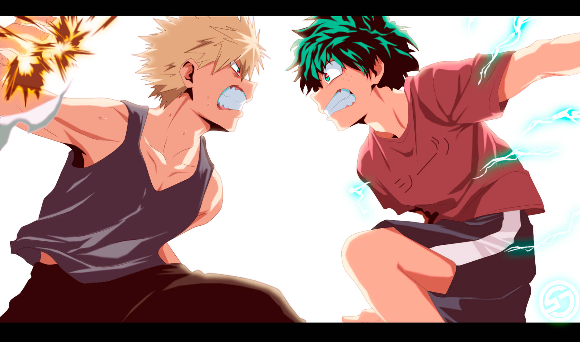 Bakugo And Izuku Clash Background