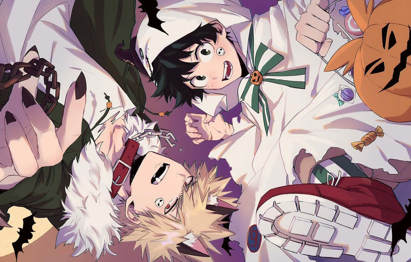 Bakugo And Izuku Midoriya My Hero Academia Halloween Costume Background