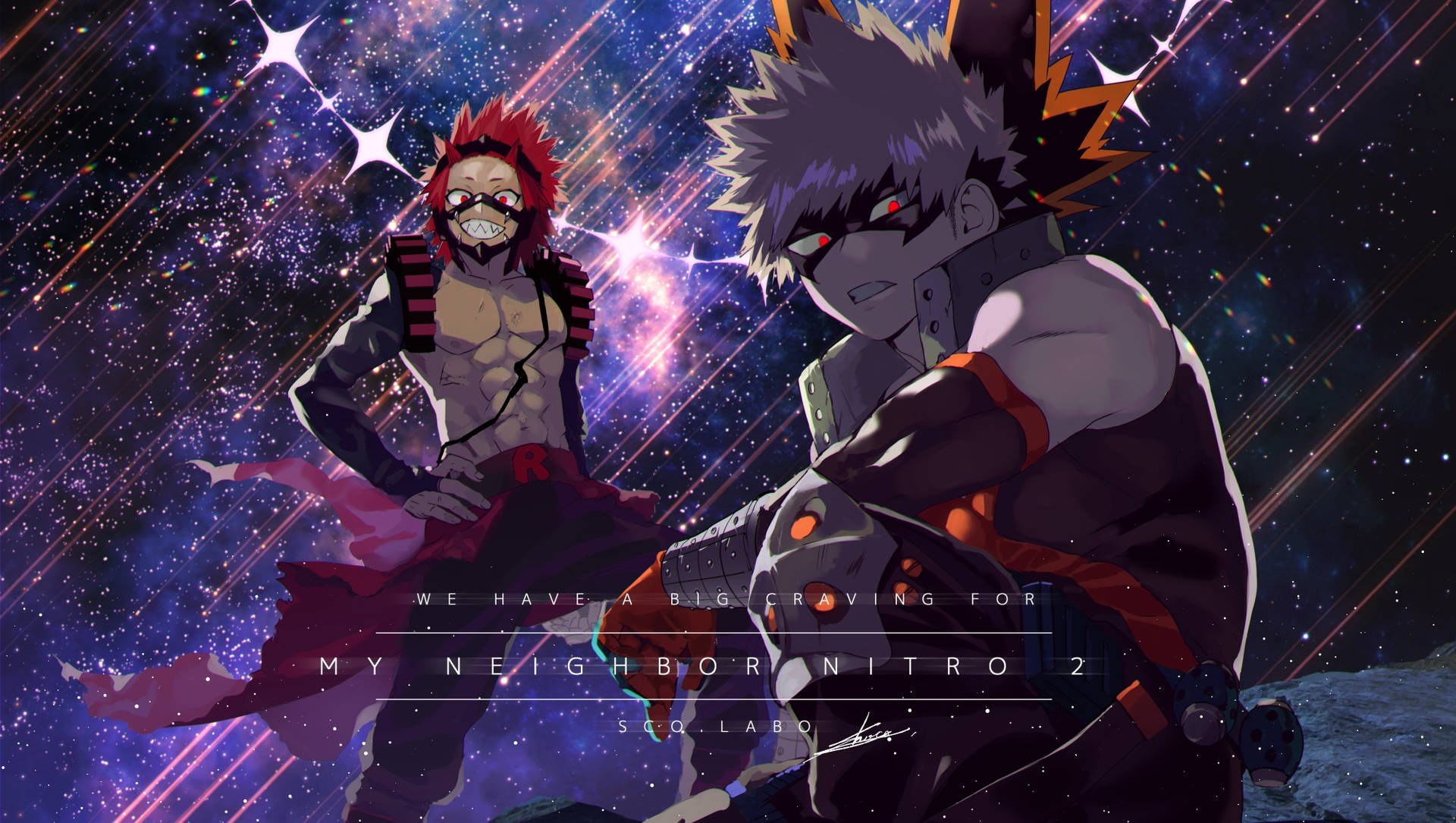 Bakugo And Kirishima From Mha Posing Background