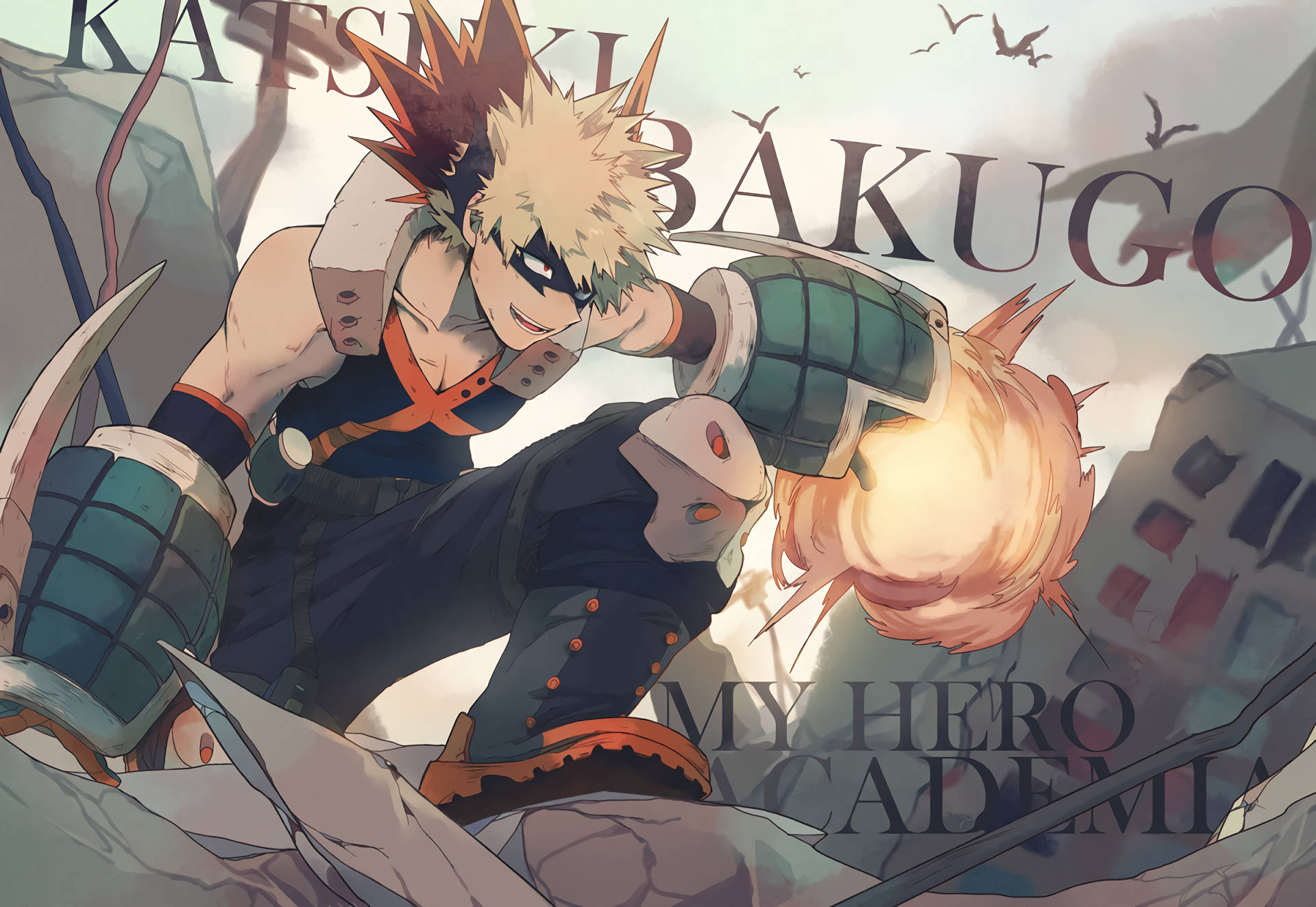 Bakugo Captioned Ruins Background