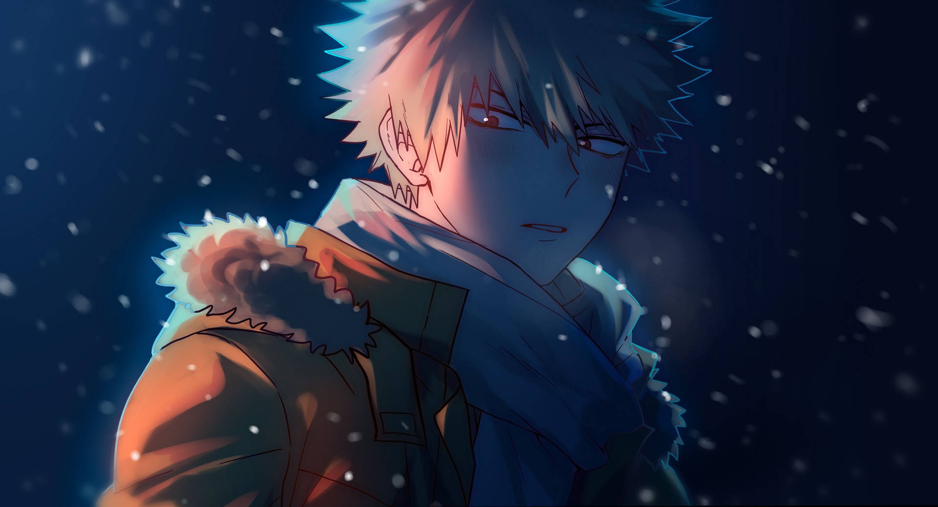 Bakugo In Winter Background