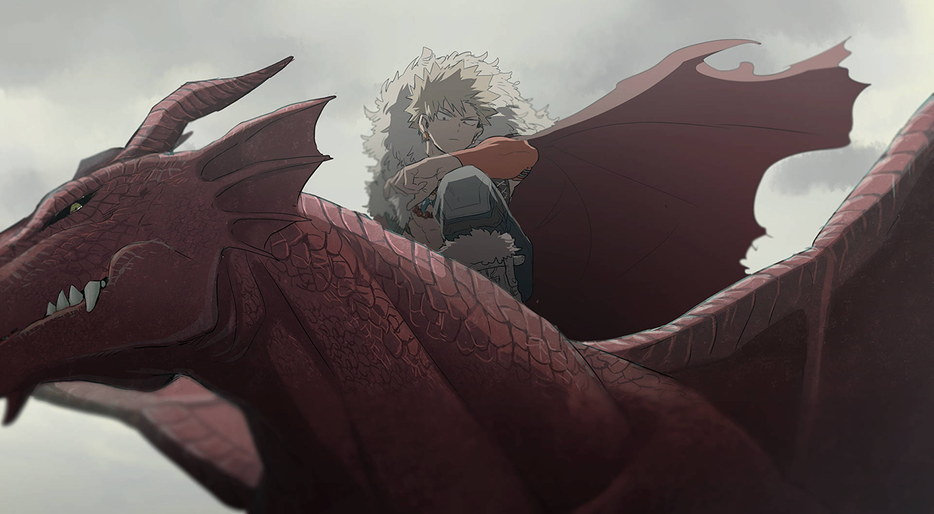 Bakugo On A Dragon Background