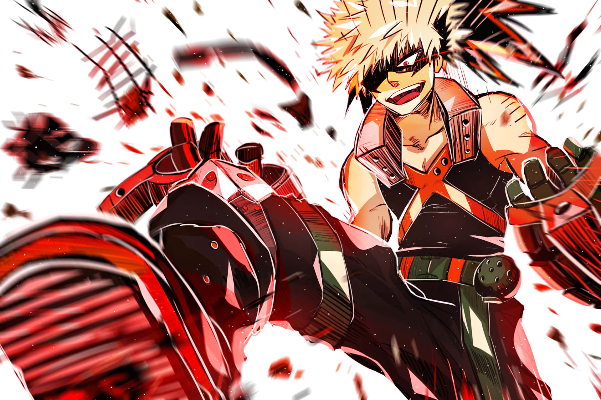 Bakugo Unleashing His Full Power In My Hero Academia Background