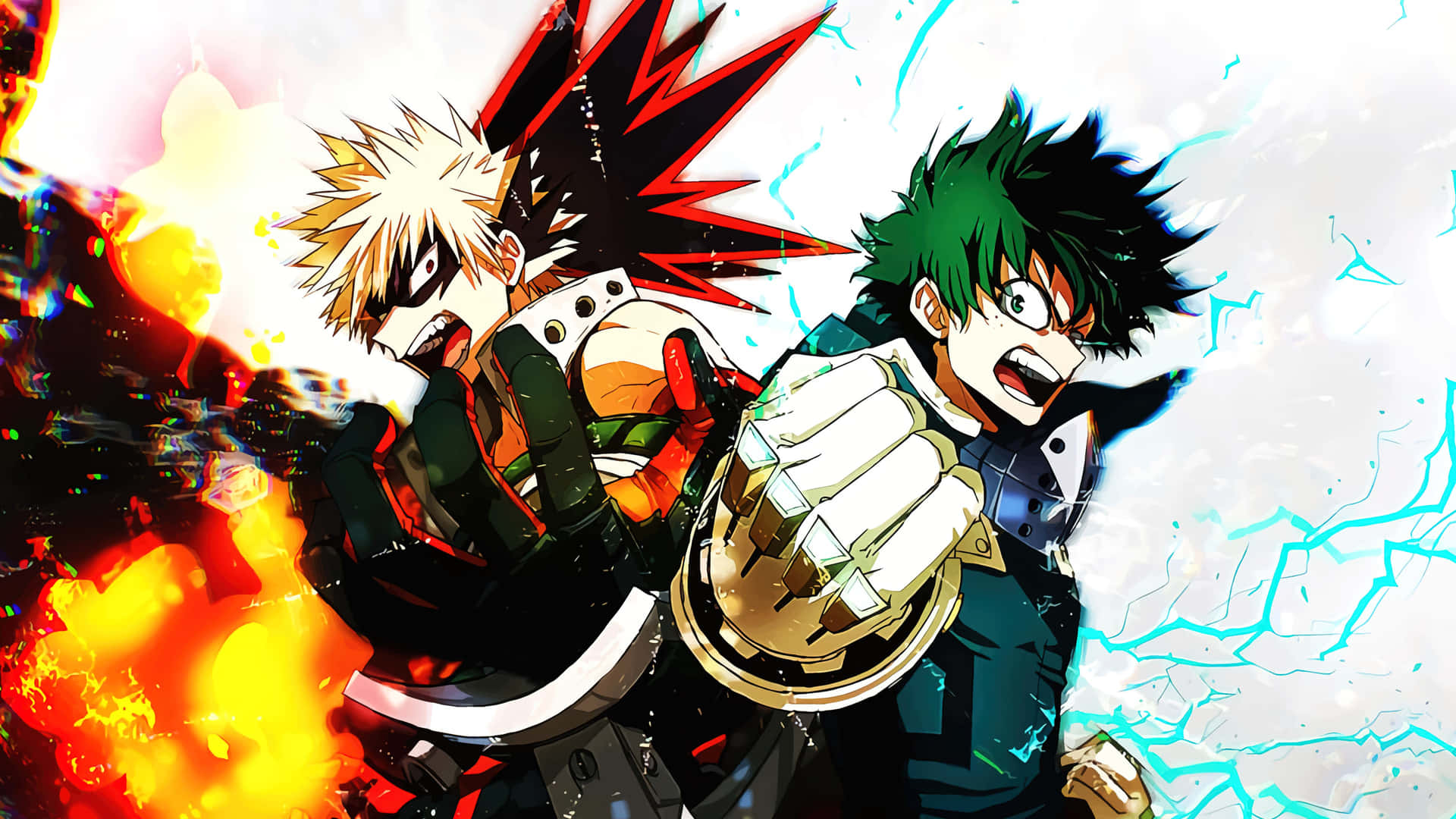 Bakugoand Midoriya Dynamic Heroes4 K Background
