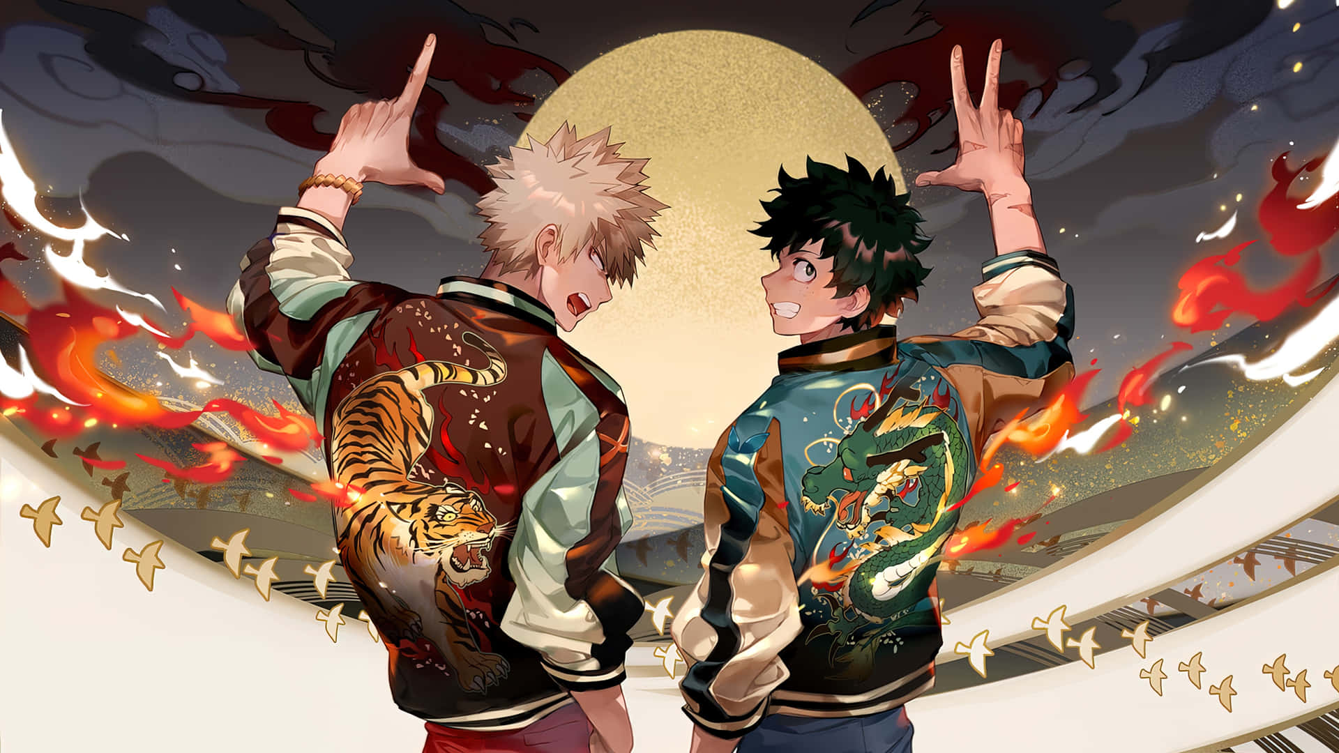 Bakugoand Midoriya Fireand Willpower4 K Background