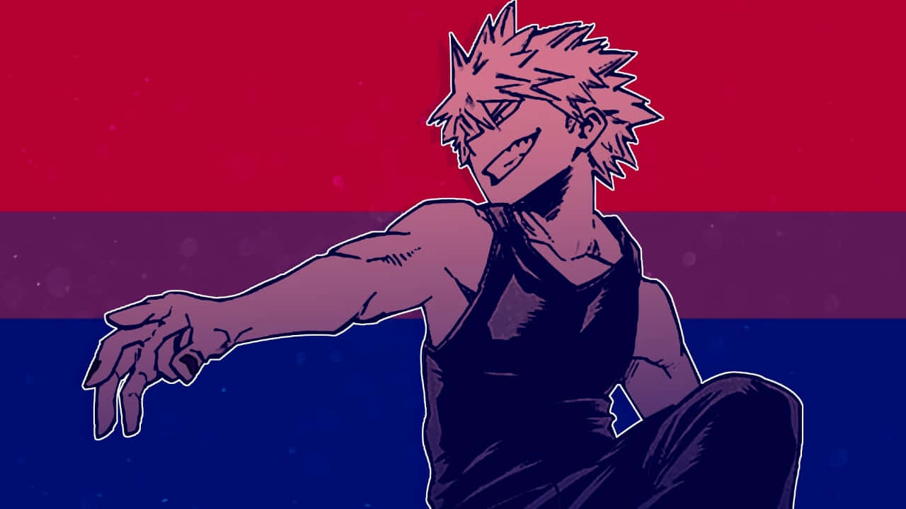 Bakugou Aesthetic Desktop Bisexual Flag Background