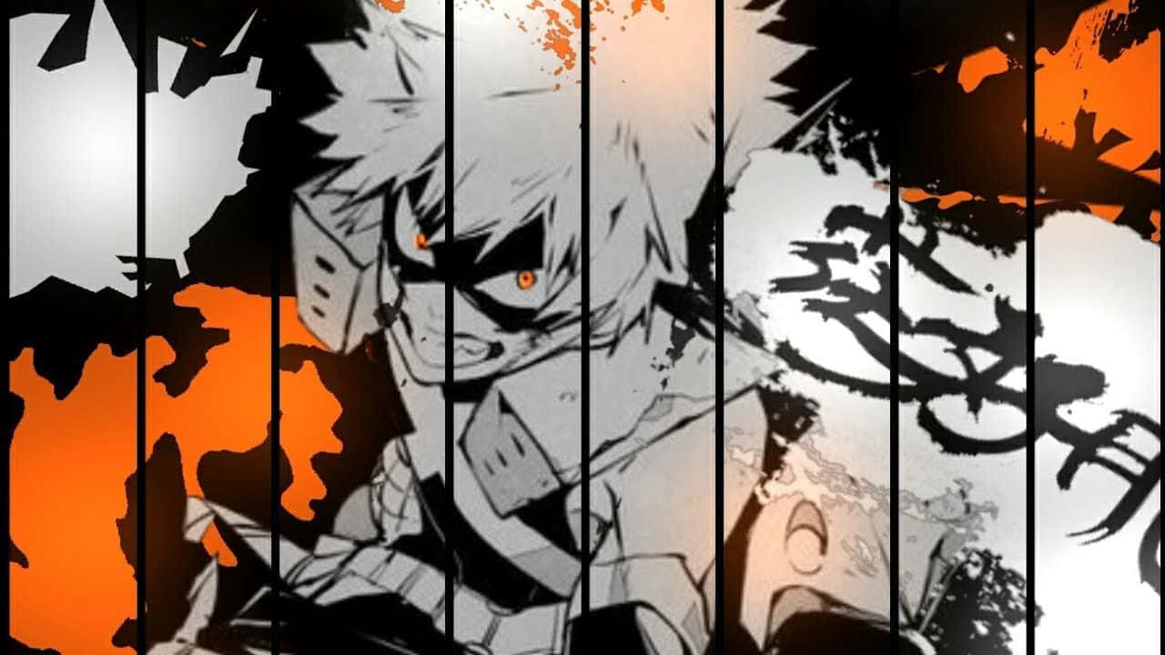 Bakugou Aesthetic Desktop Black And Orange Background