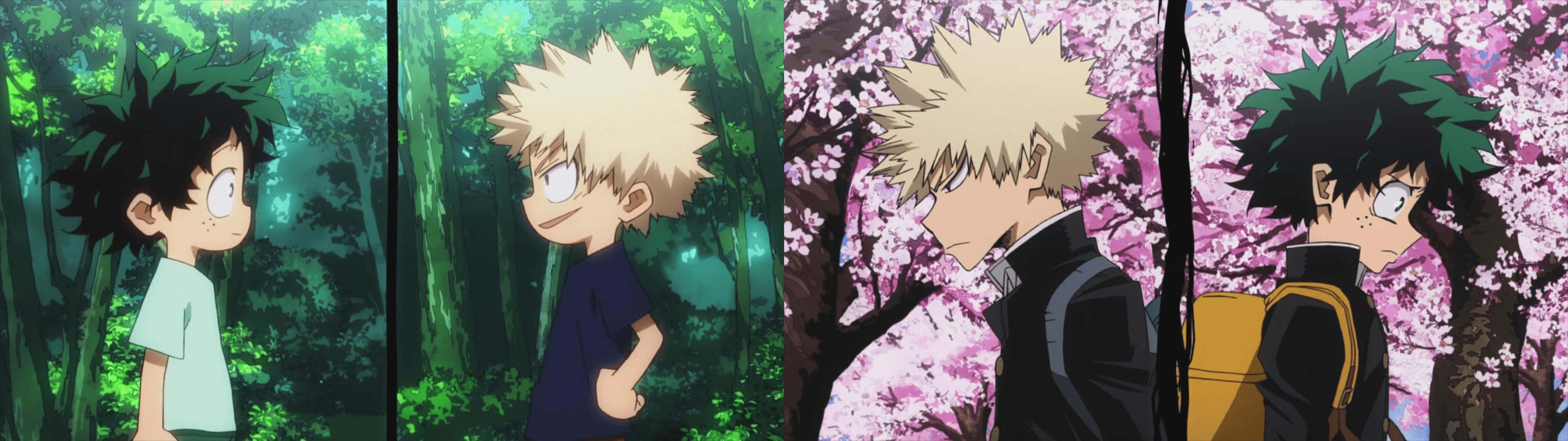 Bakugou Aesthetic Desktop Deku Split-screen Background