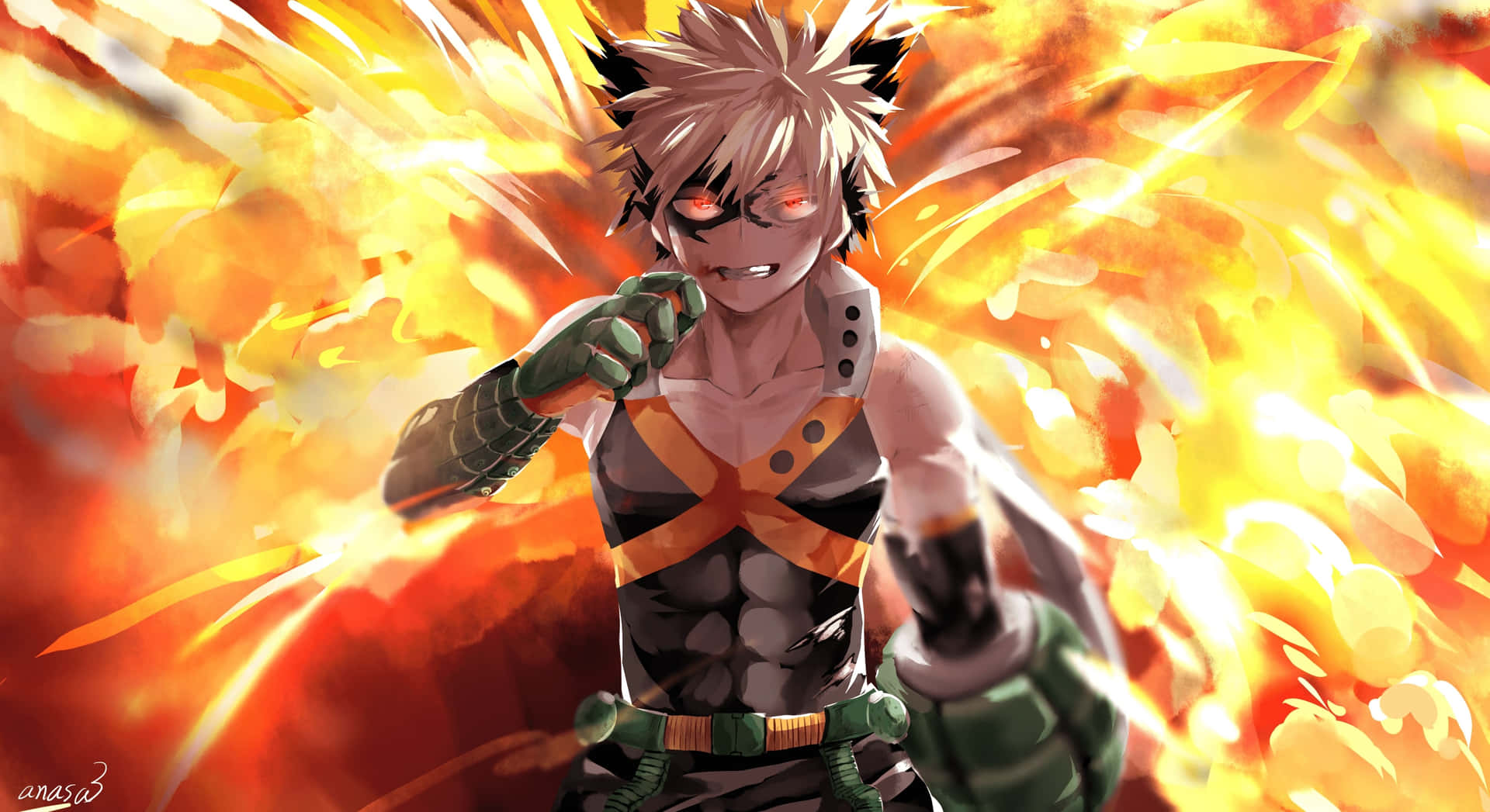 Bakugou Aesthetic Desktop Fire Explosion Background