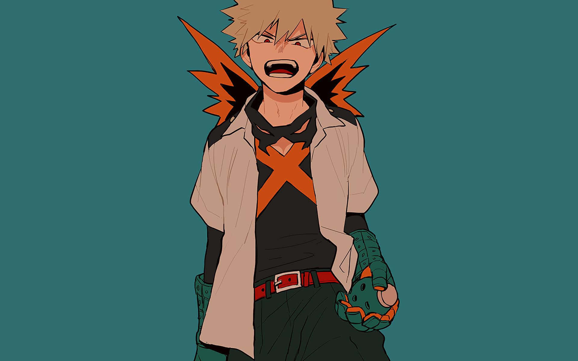 Bakugou Aesthetic Desktop Green Background Background