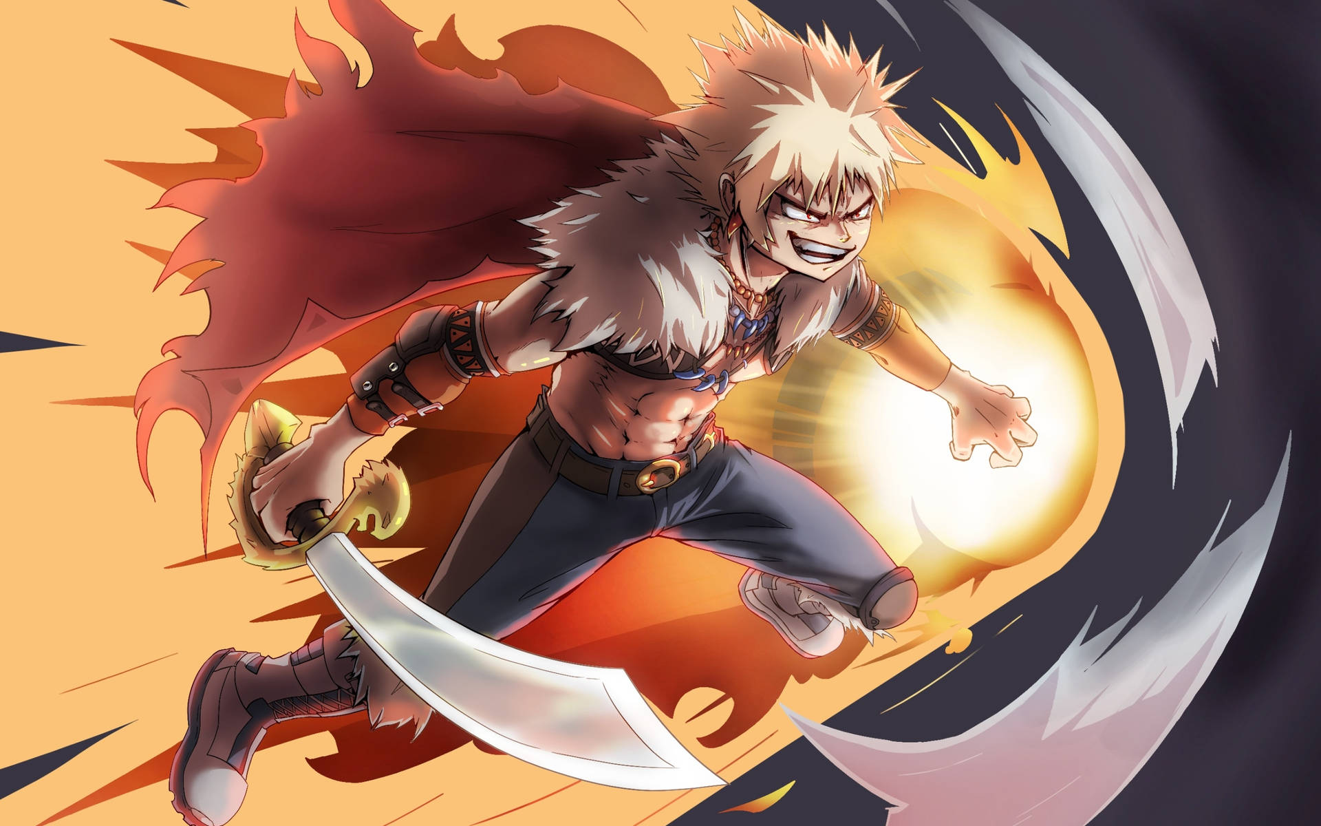 Bakugou Holding Sword Background