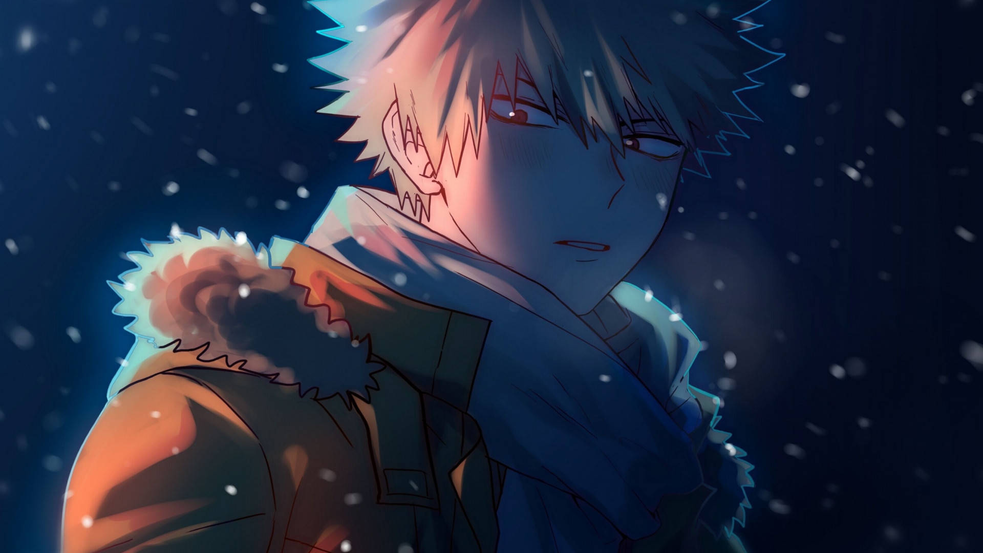 Bakugou In The Snow Background