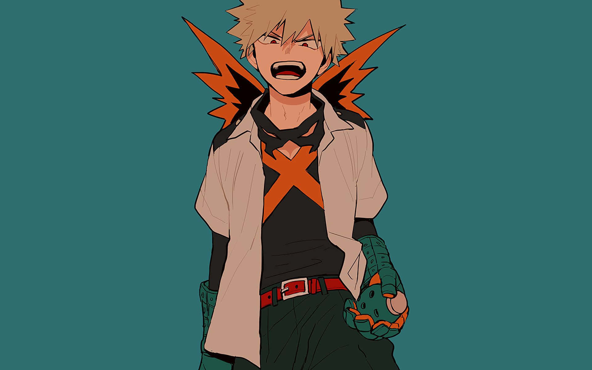 Bakugou Katsuki Stands Confidently With A Determined Look Background