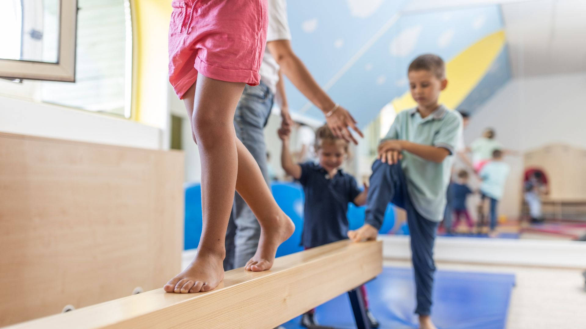 Balance Beam Child Walking Background